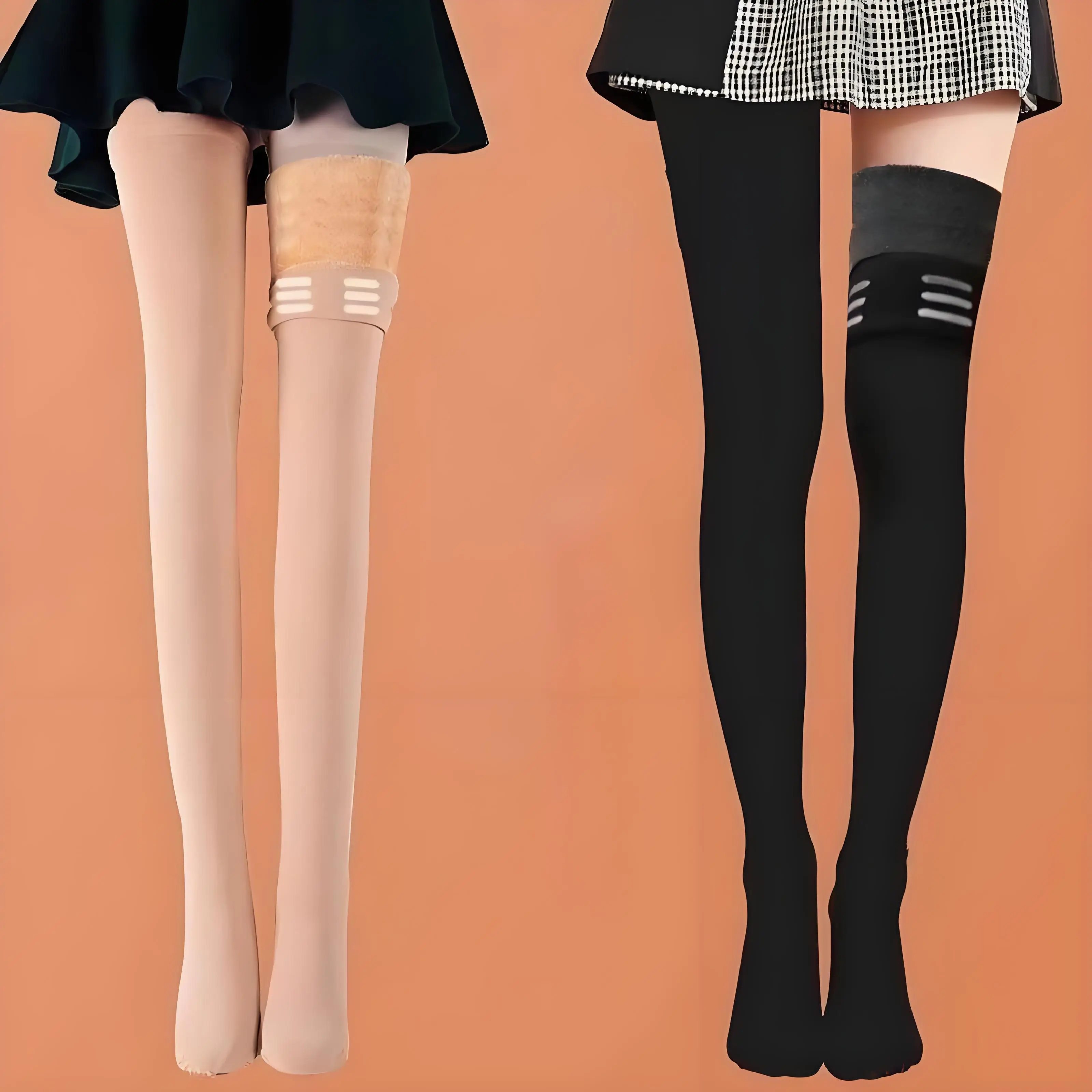 

Плюшевые гольфы выше колена, бархатные толстые гольфы с силиконовой подушечкой, противоскользящие гольфы, зимние теплые высокие чулки-трубочки