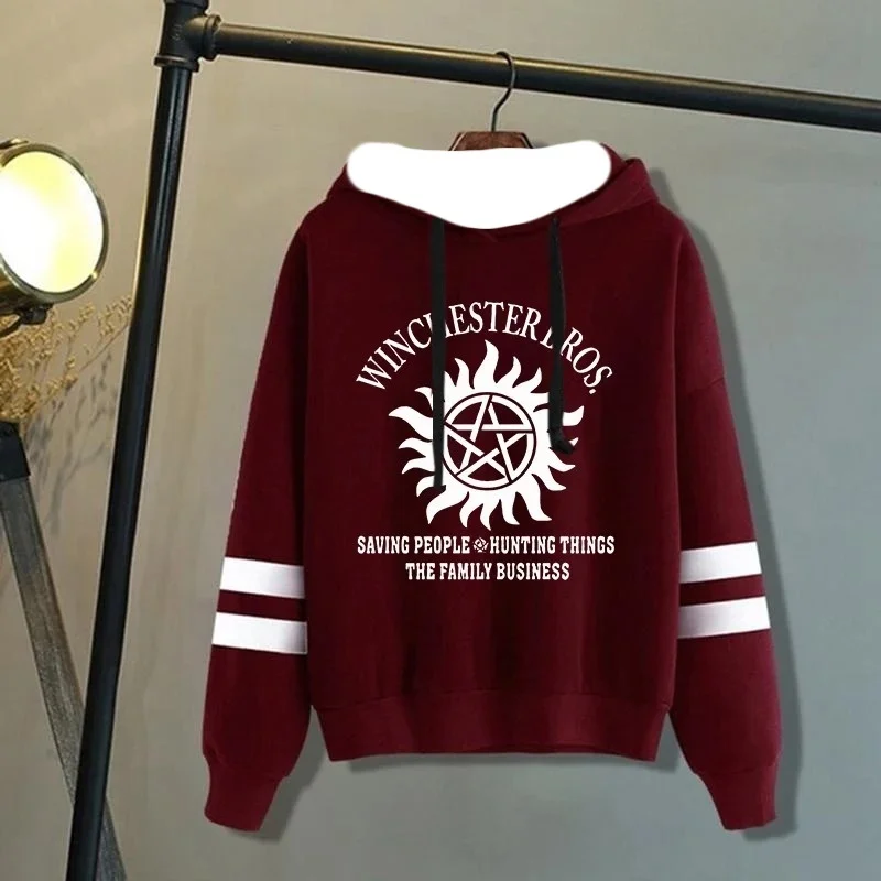 

25/26 новые модные осенние и зимние толстовки в полоску, сверхъестественные забавные толстовки, персонализированные женские и мужские топы с длинными рукавами