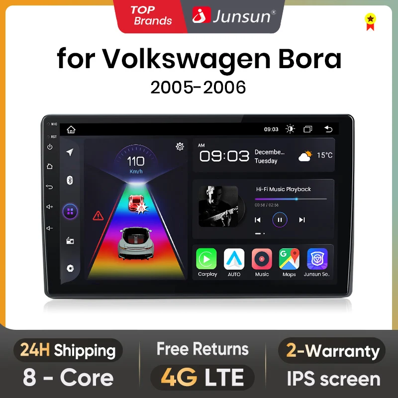 Junsun Android 13 Wireless CarPlay for Android Auto Car Radio For Volkswagen VW JETTA MK4 Bora 2004-2006  IPS 2din Autoradio GPS