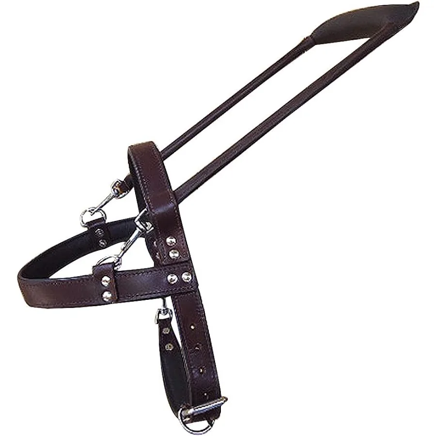 

Шлейка для собак, коричневая мягкая натуральная кожа с ручкой, регулируемые ремни для тренировок и мобильности, дышащая де