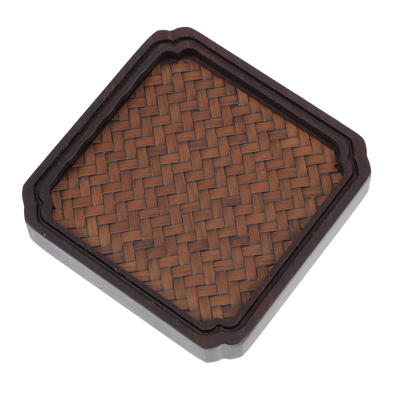 

Bamboo Coaster Cup Mat H made Braided Multipurpose Non Slip High Temp Foldable Easy Clean Storage Saver Protect Table Hot Dishes