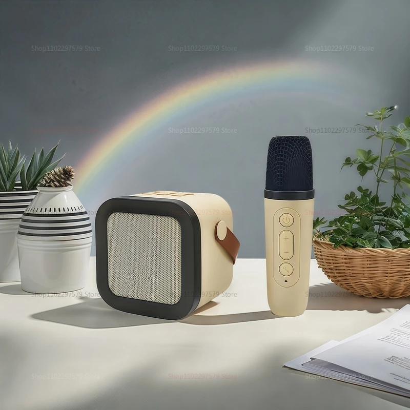 حار K12 بلوتوث مكبر صوت محمول كاريوكي صوت لاسلكي صغير مع ميكروفون للحفلات المنزلية آلة الغناء العائلية متعة الاطفال