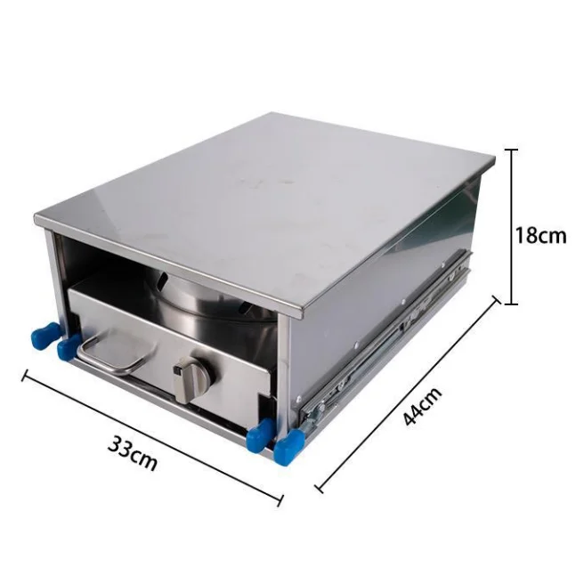 

Pull-out Stainless Steel One Burner Gas Stove And Sink For RV Caravan Motorhome Boat Yacht Kitchen