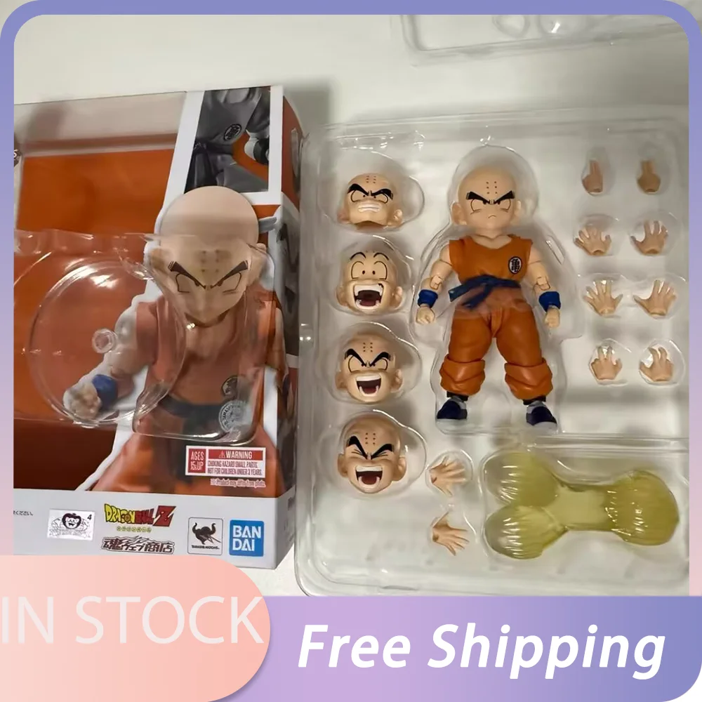 

In Stock Original Bandai Dragon Ball S.H.Figuarts Krillin Son Goku'S Old Friend Anime Figure Action Model Collectible Toys Gifts