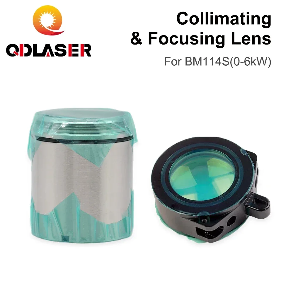 

QDLASER BM114 Collimating & Focusing Lens D37 F100 & D38.1 F200mm with Lens Holder for Raytools Laser Cutting Head BM114