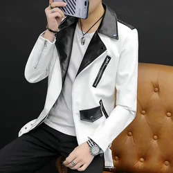 Slim Fit Male Blazer Korean Style Coat Thin Men's Suit Jackets White Original Fashionable Fashion 2025 Trendy High Quality Loose