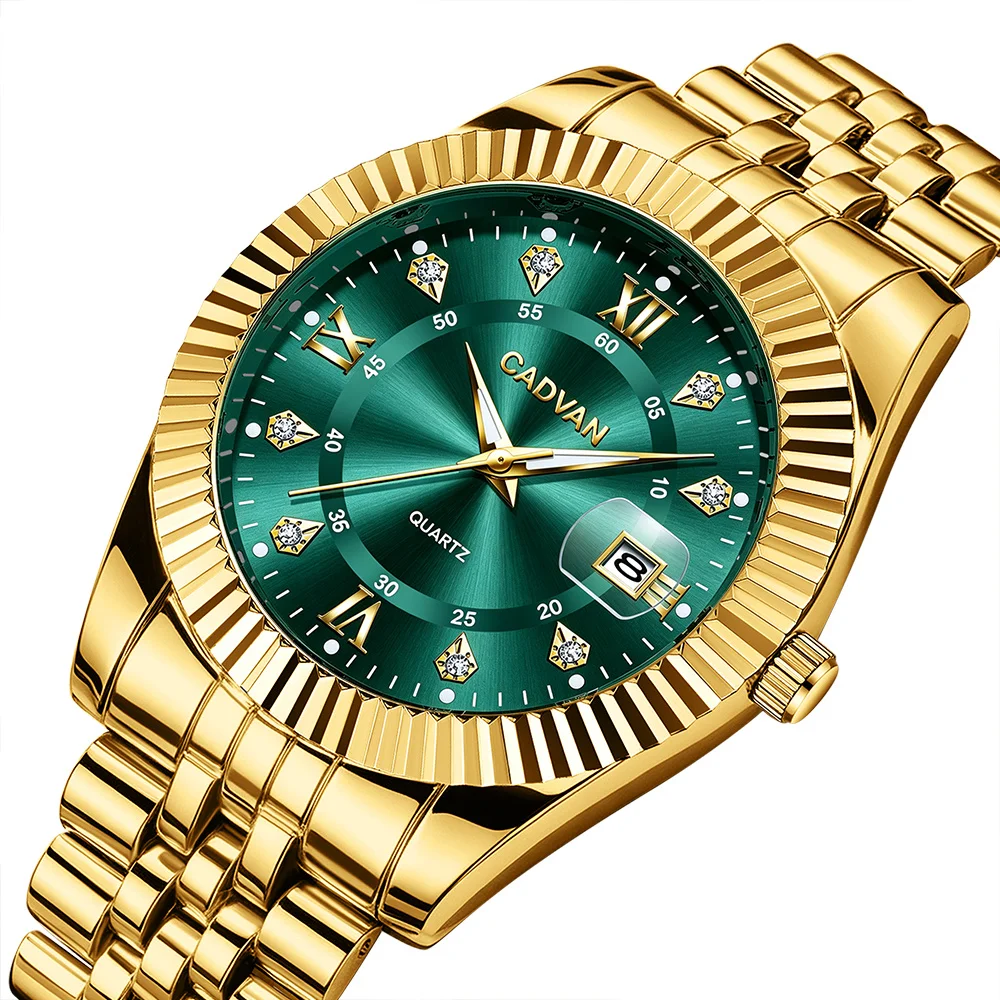 CADVAN Calendar Watch with Alloy Case, Electronic Movement, Suitable for Daily Wear and Formal Occasions, Shipped with Box