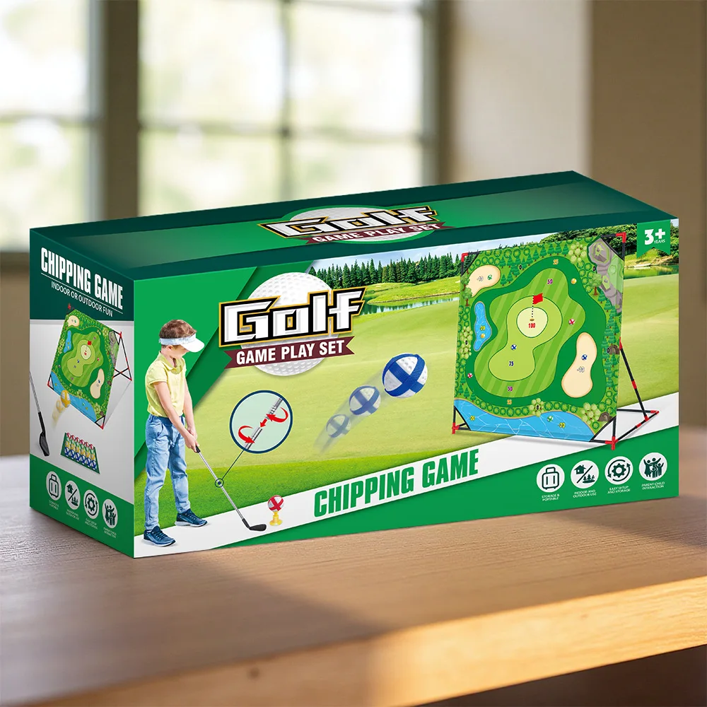 Novo vertical crianças golfe pegajoso bola jogo conjunto pai-filho acampamento ao ar livre jogando brinquedo aniversário presente de natal