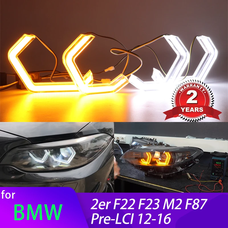 

M4 Style Switchback Turn signal Light Rings DRL LED Angel Eyes Kit For BMW 2 series F22 F23 F87 M2 pre facelift 2012-2016