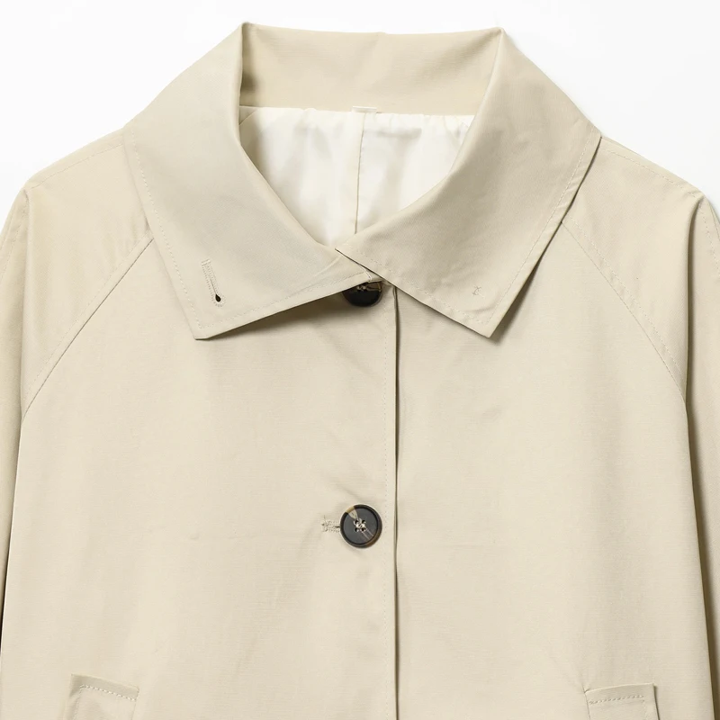 المرأة خندق معطف المرأة سترة واقية 2025 الخريف سترة القمم للإناث المرأة معطف قصير كم طويل معاطف نسائية أنيقة