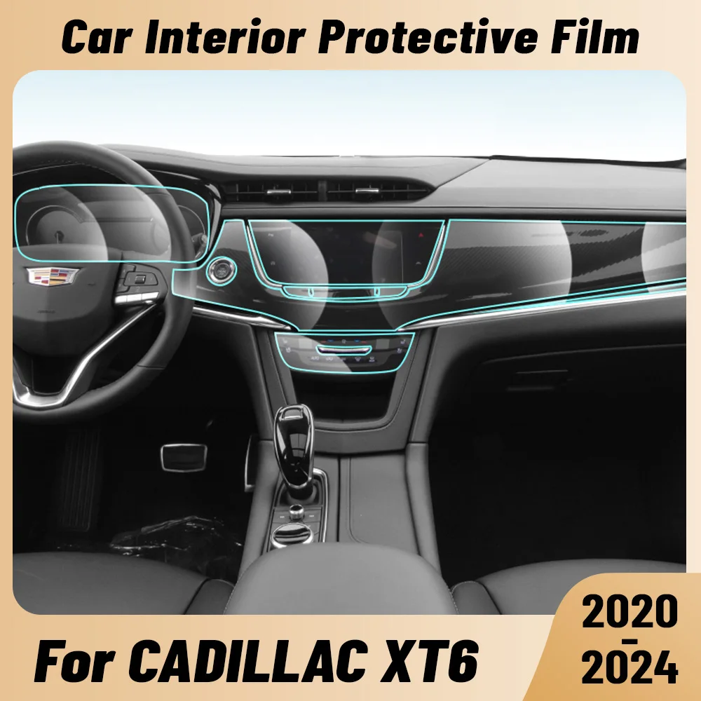 

Anti-scratch Car Interior Center Console Media Dashboard Navigation TPU Protector Film For Cadillac XT6 2020-2024 Sticker