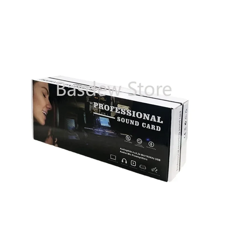 

4-Channel audio interface Professional recording microphone Sound card Band dubbing live broadcast equipment