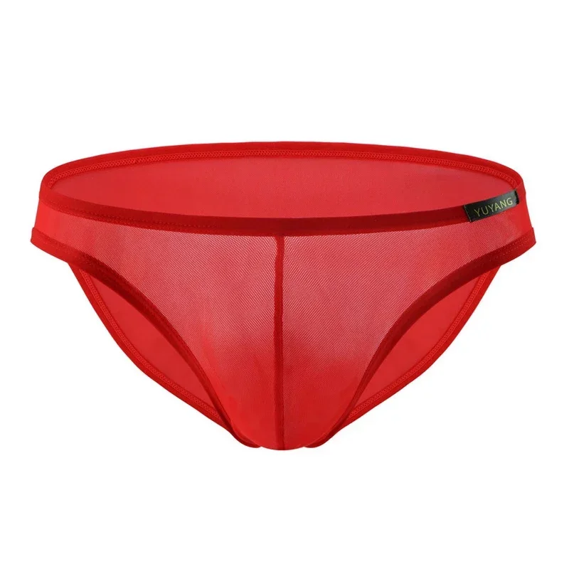 

Sexy Men Underwear Briefs Shorts Semi Transparent Mesh Ultra-Thin Underpants Panties Low Rise U Convex Pouch