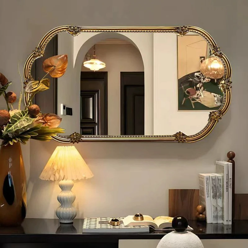 Dressing Table Vintage Mirror Modern Living Room Girls Decoration Aesthetic Mirror Makeup Luxury Spiegel Wand Home Decorations