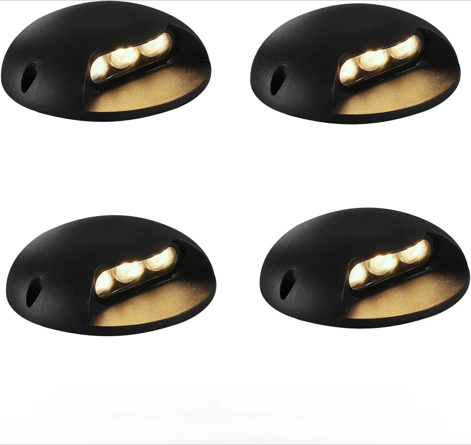 3W Surface Mount Hardwired LED Step Lights 4 Pack 110V-120V Indoor Outdoor Wall Light for Stair Fence Yard Pathway