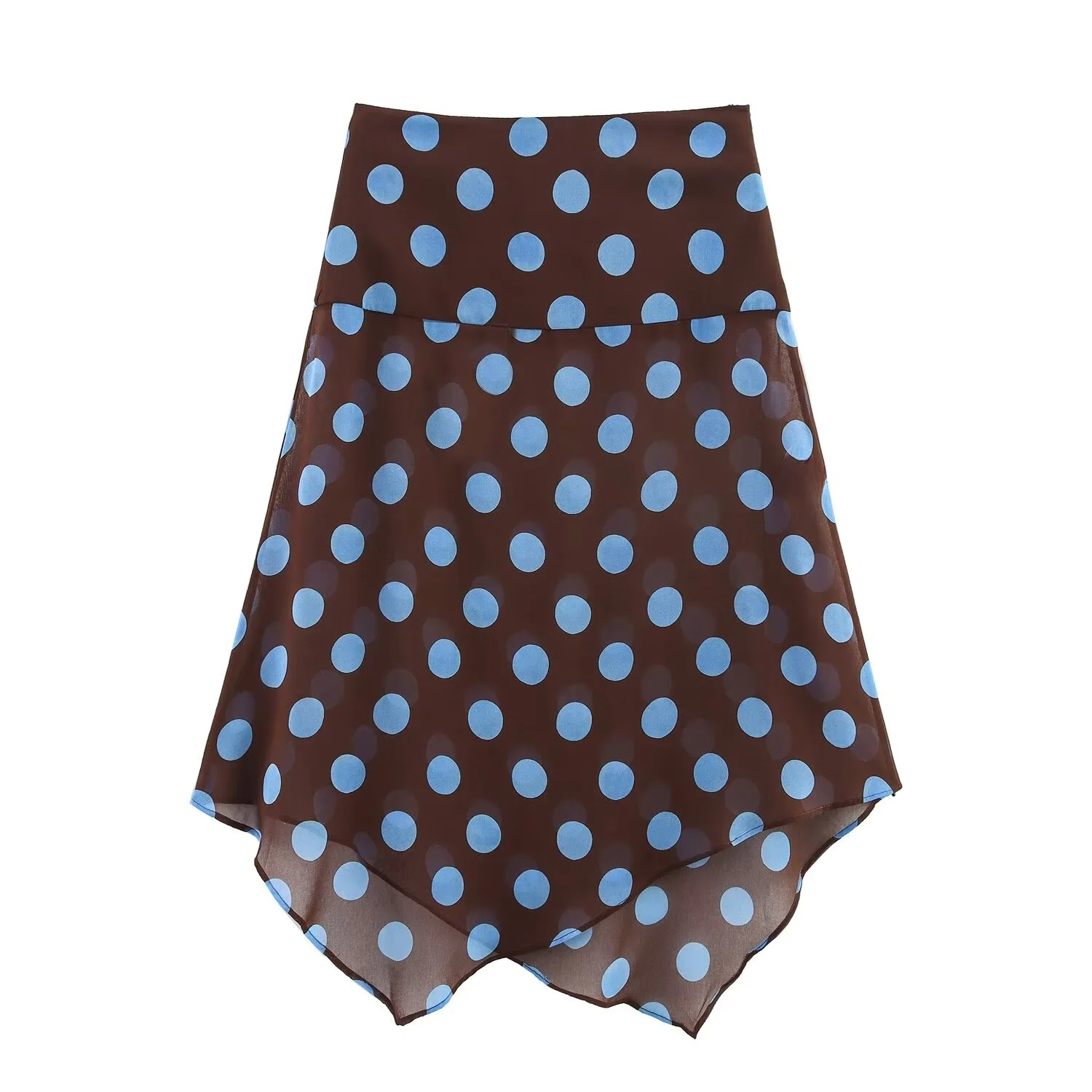 

Thin Scarf Polka Dot Asymmetrical Ne Hanging Top Skirt Set for Women Faionable V-Ne Long Sve ort Pants Ensemble