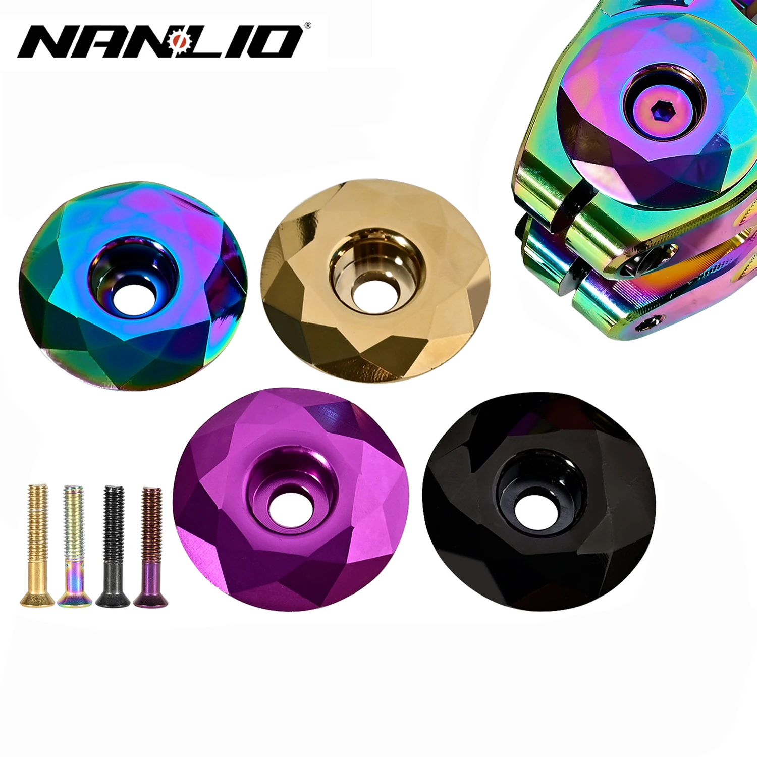 

Nanlio 1-1/8" Portable Bicycle headset cover 28.6mm Fork Head Tube MTB Power Cap Stem Cap Bicycle Headset Top Cover with Screws