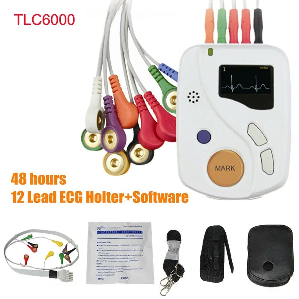 

CONTEC TLC6000 Dynamic ECG Holter 12 Leads 48 Hours ECG Recorder Systems 2GB Card EKG Analyzer Software(Download Online)