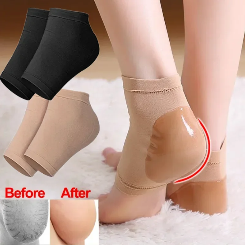 Heel Socks Protective Cover Plantar Fasciitis Socks Gel Silicone Anti-Crack Moisturizing Shoe Pads Pain Relief Feet Care Socks