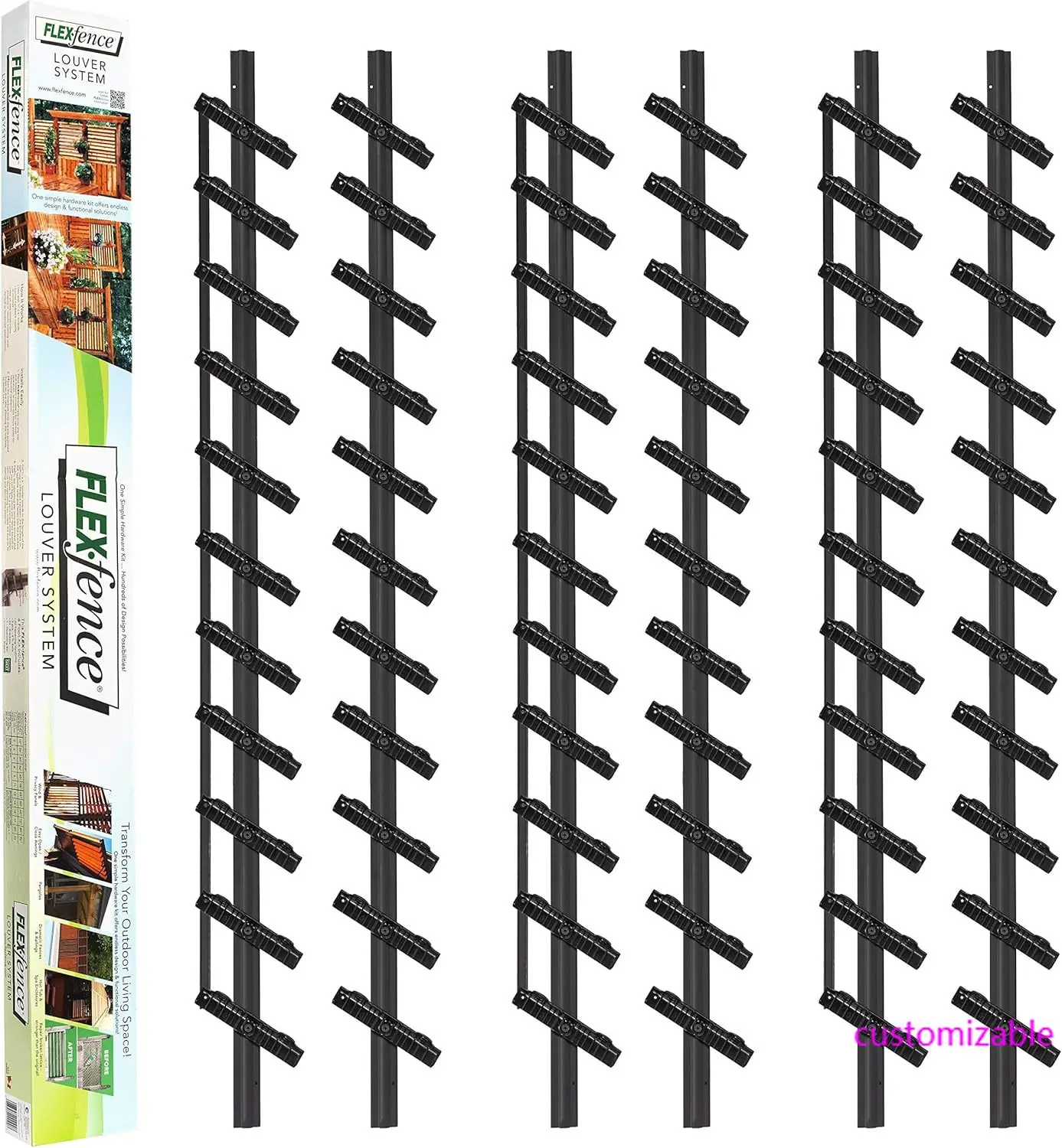 

Декоративная система жалюзи для забора Versa, идеально подходящая для садов, патио и наружного пространства, для использования в помещении и на открытом воздухе, 3 шт.