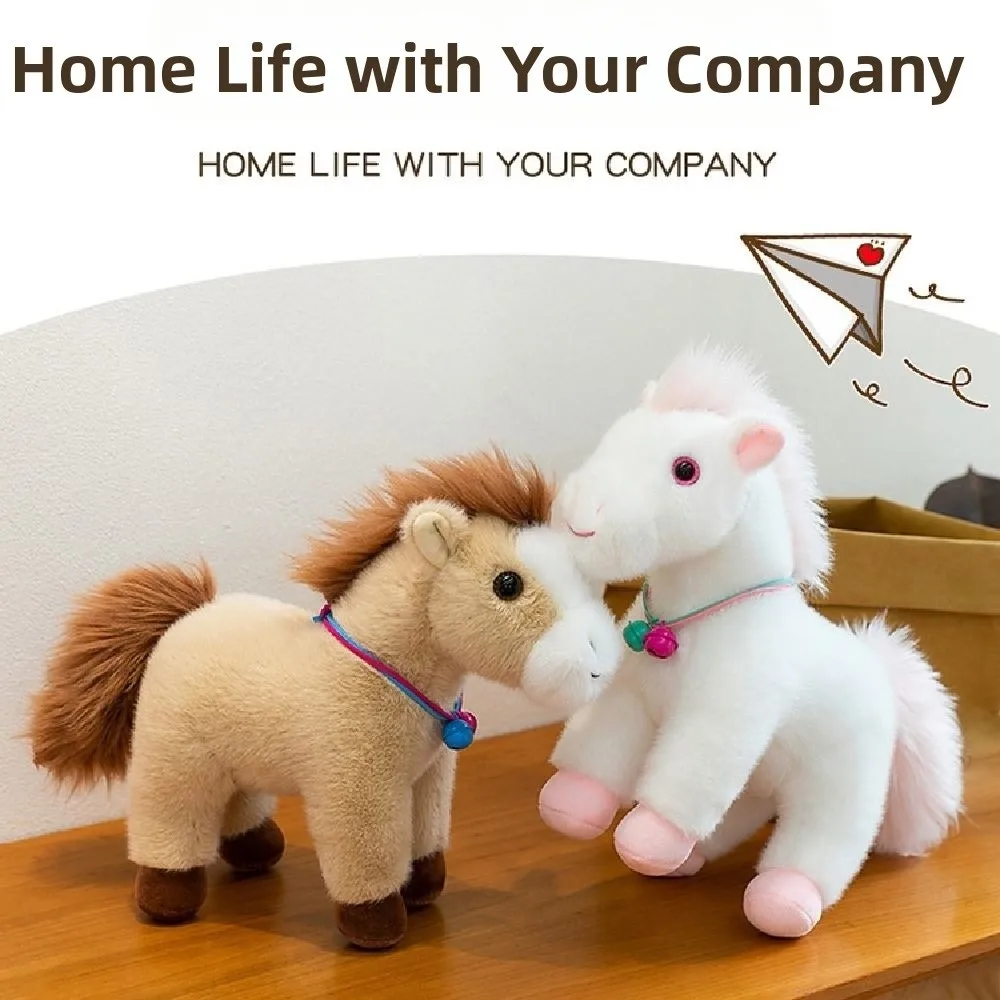 Geluk Creatieve Paard Pluche Pop Leuke Pluizige Knuffeldier Pop Zacht 23CM Paard Pluche Kussen Feestelijk Decor