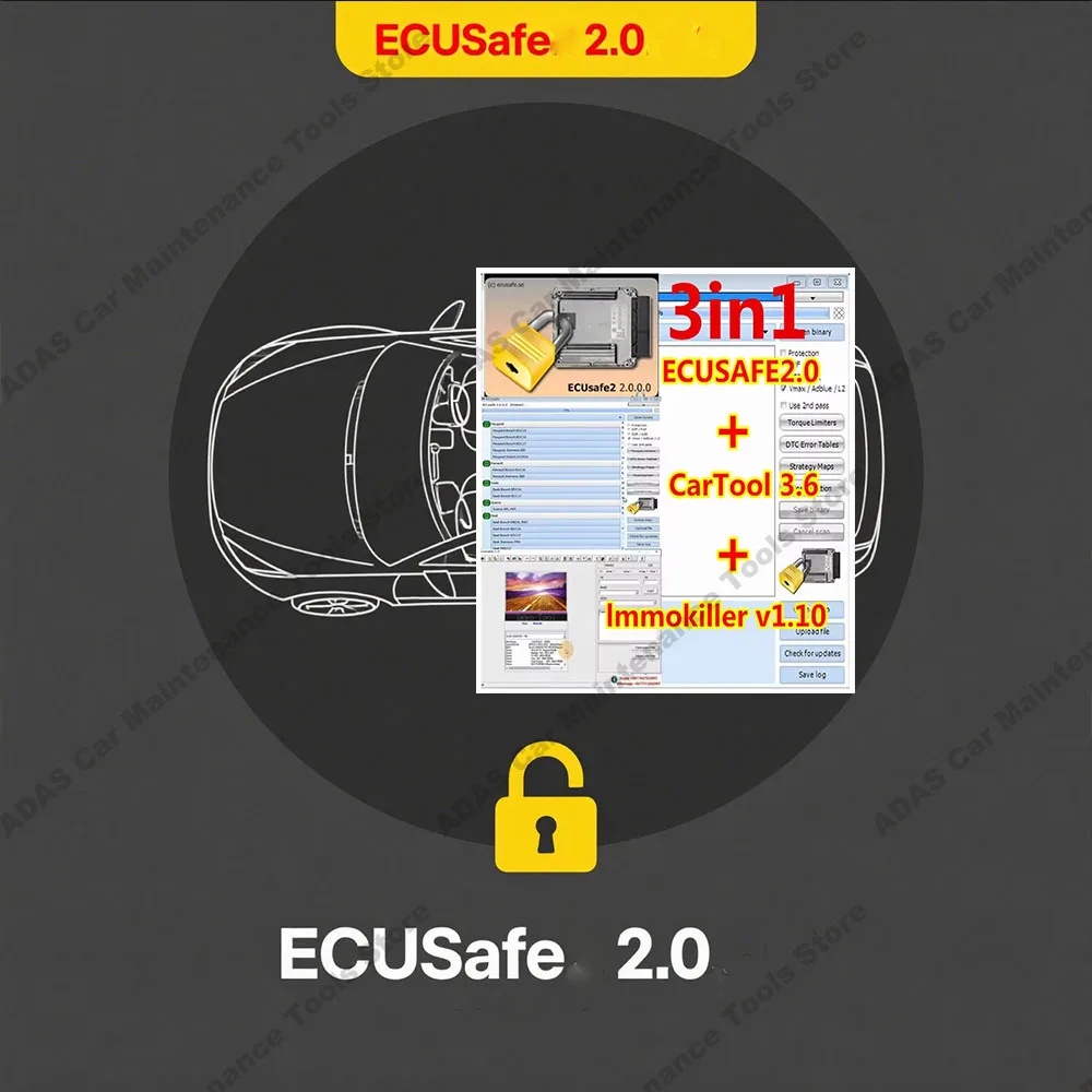 

Новейшие программы ECUSafe 2.0 + ImmoKiller v1.1: инструменты для обслуживания и программирования ЭБУ и сканер OBD2