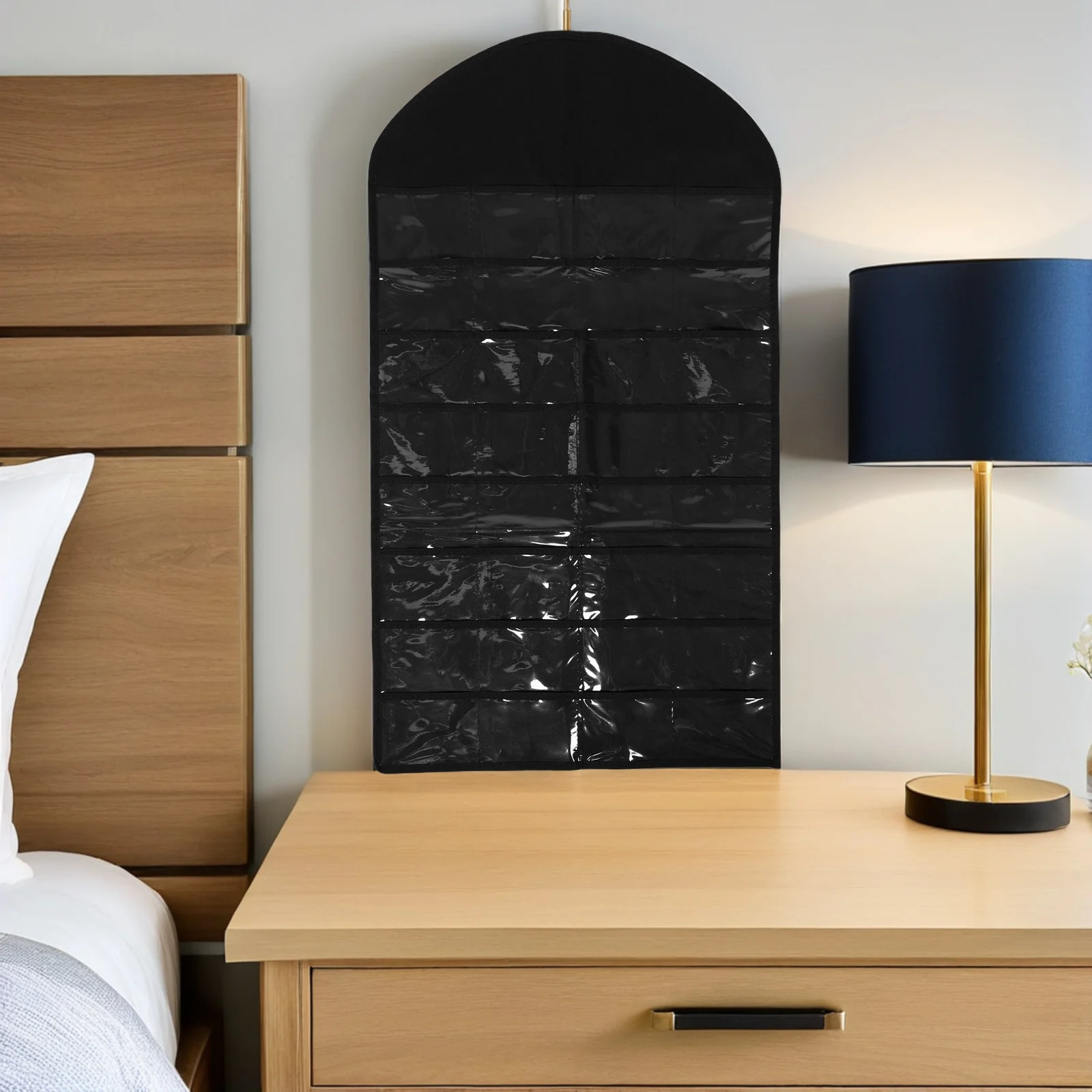 

3Pcs Hanging Jewelry Organizer Dual-Sided 32 Pockets 18 Hooks Home Travel Storage Bag Earrings Bracelets Wardrobe Holder