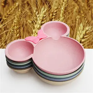 3 pcs/set wheat straw Set of Children's Garden Children's Children's Feeding Supplement 6 Main Sales Dinner plate - №2