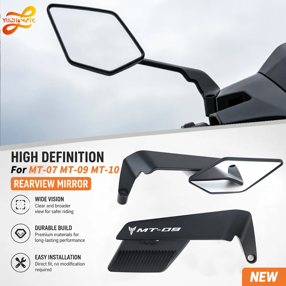 For YAMAHA MT 07 MT07 MT 09 MT09 SP MT 10 MT10 SP Motorcycle Mirrors Stealth Winglets Mirror Kits To Rotate Adjustable Mirrors