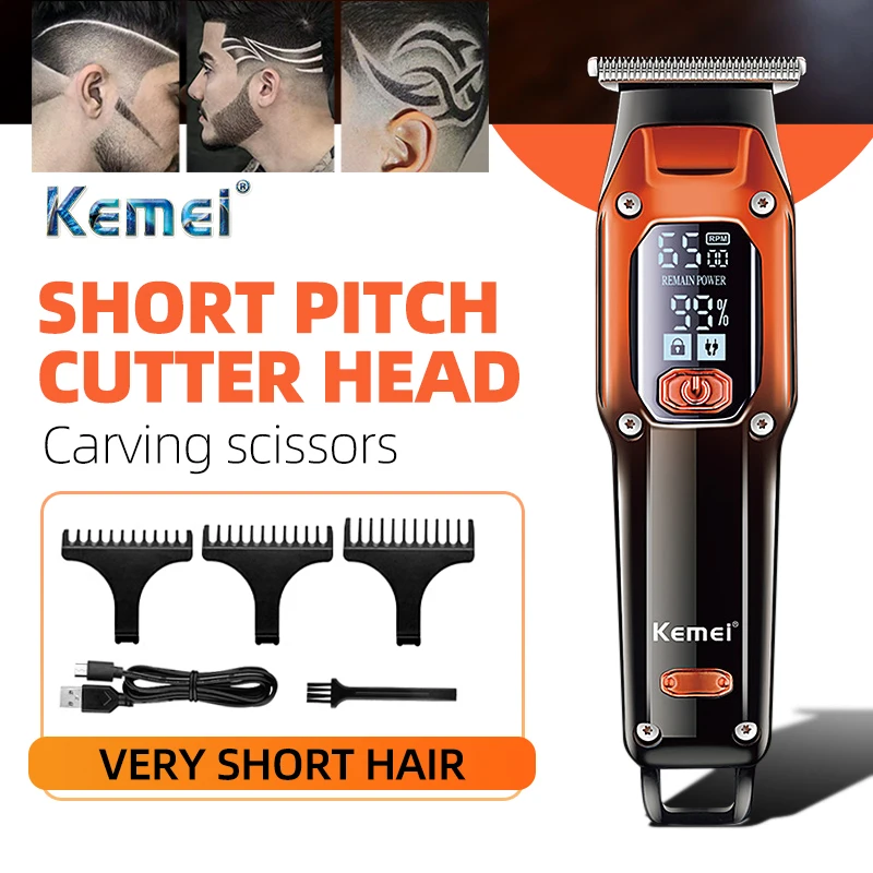 Kemei 6500 RPM Rechargeable Hair Trimmer Professional Hair Clipper Electric Trimmer Cordless Barber Cutting Machine KM-658