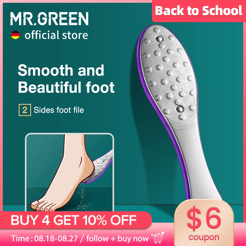 

MR.GREEN инструменты для ухода за ногами для педикюра, пилочка для ног, рашпили для мозолей, наборы для удаления омертвевшей кожи ног, профессиональные две стороны из нержавеющей стали