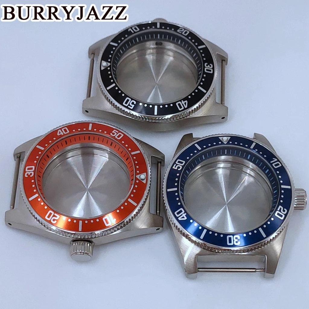 Burryjazz-Stainless Steel Watch Case, Ring Case, Prata, Preto, Azul, Verde, Laranja, NH34, NH35, NH36, NH38, NH70, NH72, 40mm