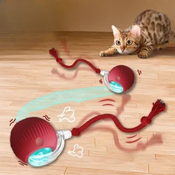 Cat Interactive Ball Toys Automatic Rolling Ball Faux Tail Rechargeable Smart Pet Electric Toy Dog Cat Training Imitate Mouse