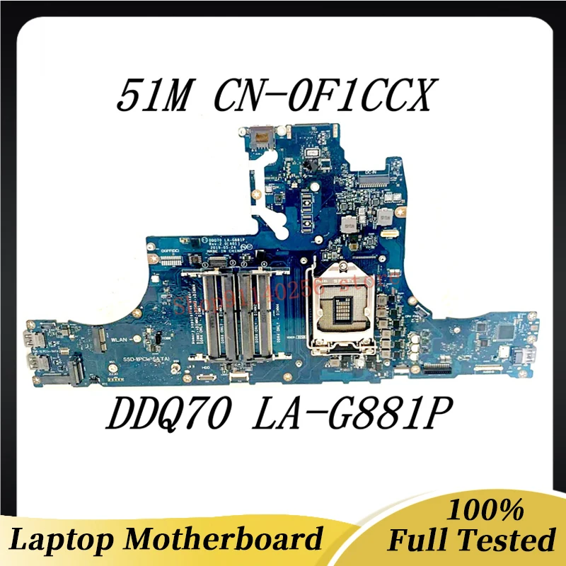 High Quality Mainboard CN-0F1CCX 0F1CCX F1CCX For DELL Alienware Area-51M Laptop Motherboard DDQ70 LA-G881P 100% Fully Tested OK