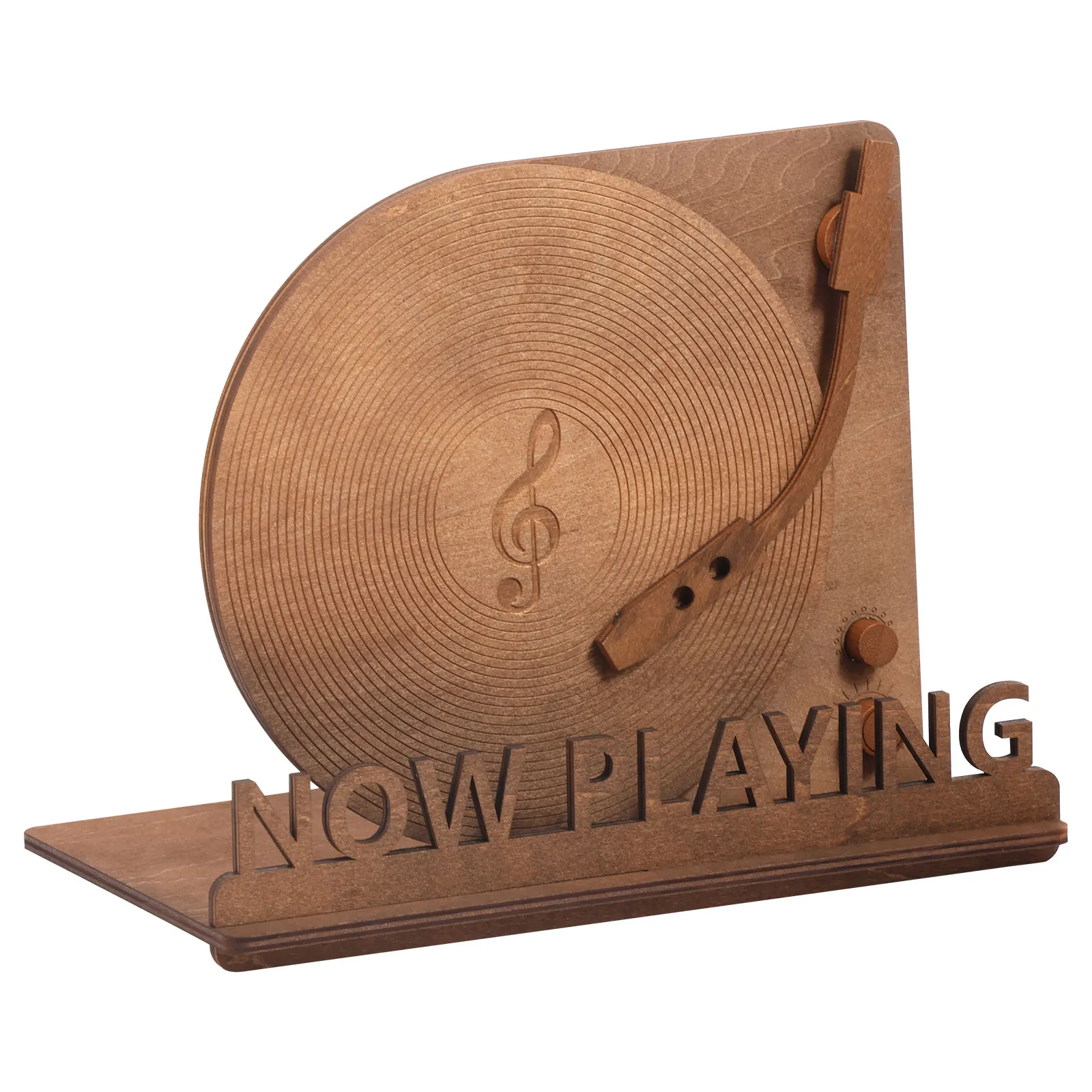 Ahora jugando soporte para discos de vinilo estante de almacenamiento de discos de madera de sobremesa para exhibición de revistas de álbum decorativo Vintage