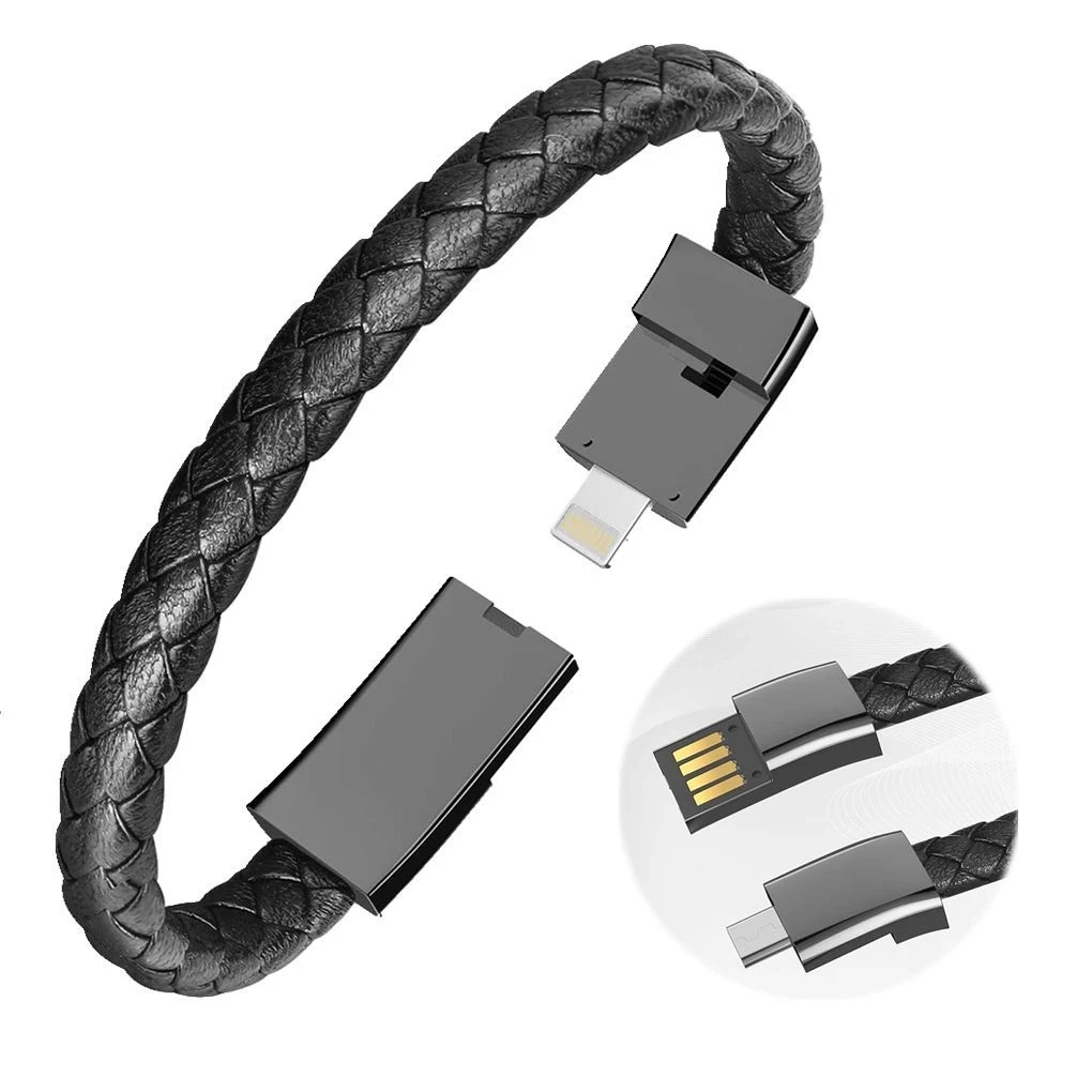 Bracelet USB Cable For iPhone 12 11 Pro X XS Max 6 6s 7 8 Plus Apple iPad Fast Charge Mobile Phone Cord Short Charger Data Wire