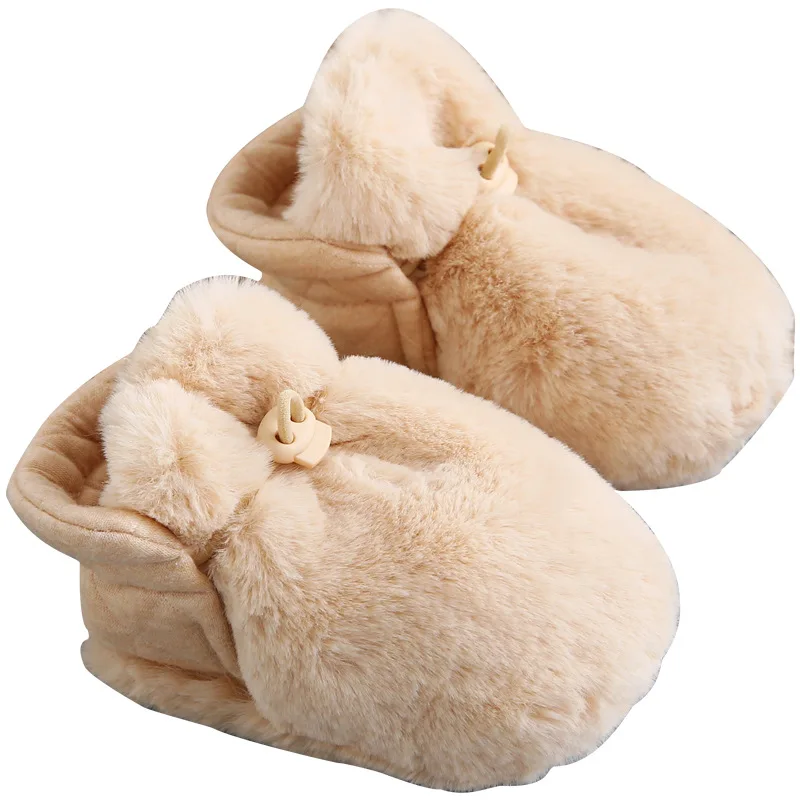 Baby Socks Winter Baby Boy Girl Booties Fluff Soft Toddler Shoes First Walkers Anti-slip Warm Newborn Infant Crib Shoes Moccasin