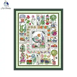 Joy Sunday kit punto croce Mary Garden HD Pattern contati tessuto stampato Aida 16CT 14CT 11CT kit ricamo fai da te artigianato artistico