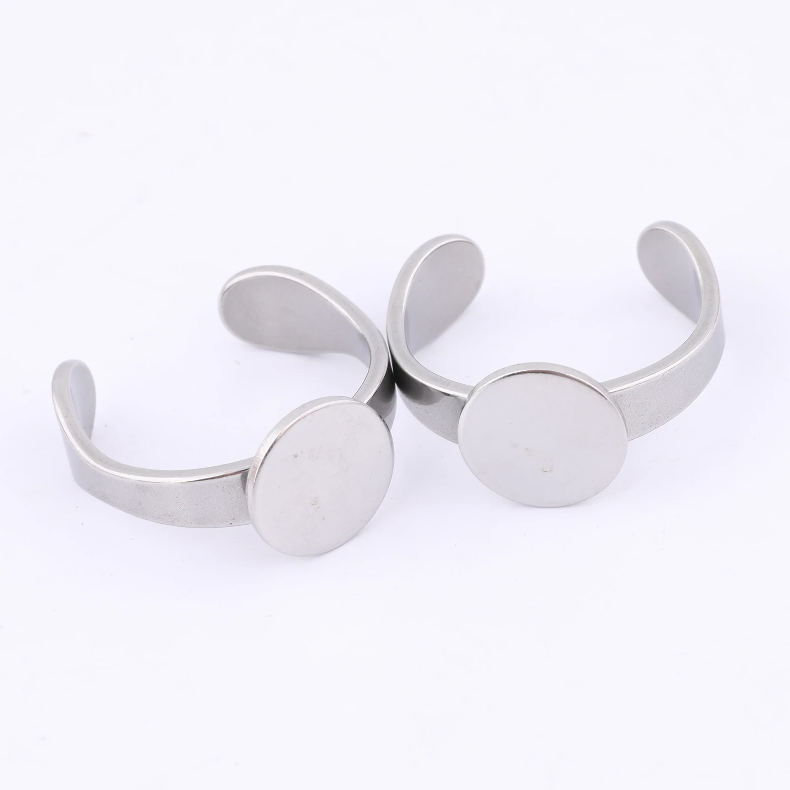 

10pcs Stainless Steel 10mm Circle Pad Ring Bezel Setting Blanks Diy Fingerring Base For Jewelry Making Supplies