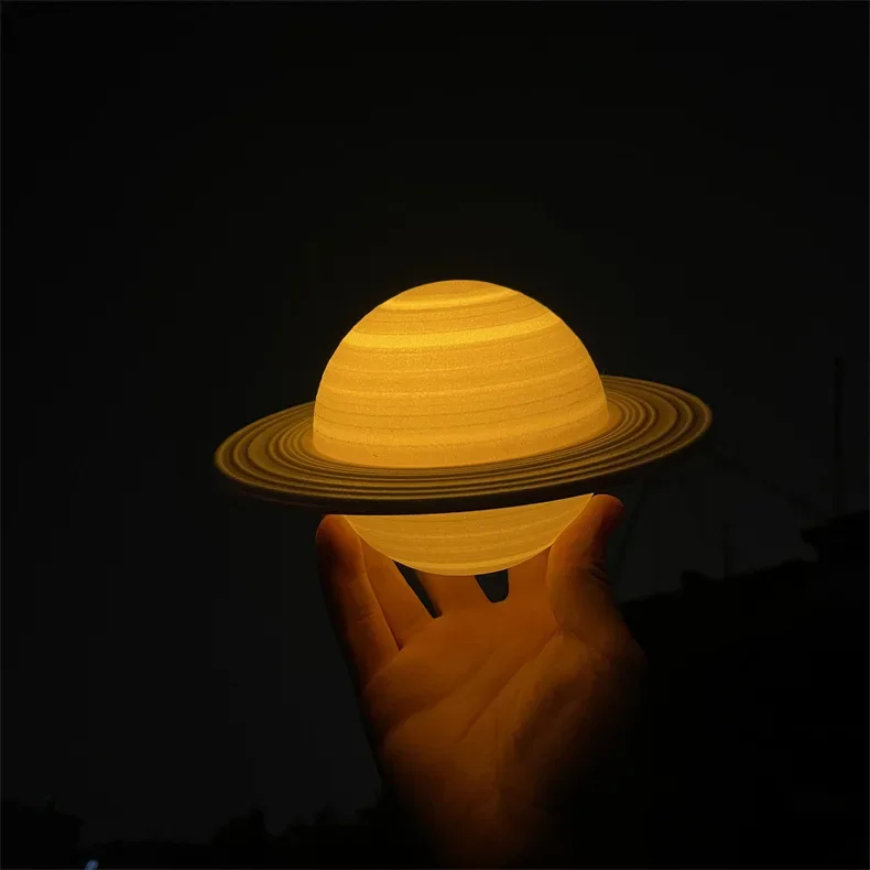 Popular Saturn Atmosphere Moon Remote Sensing Light Starry Sky Star Light Creative Photography Night Light Desktop Ornament