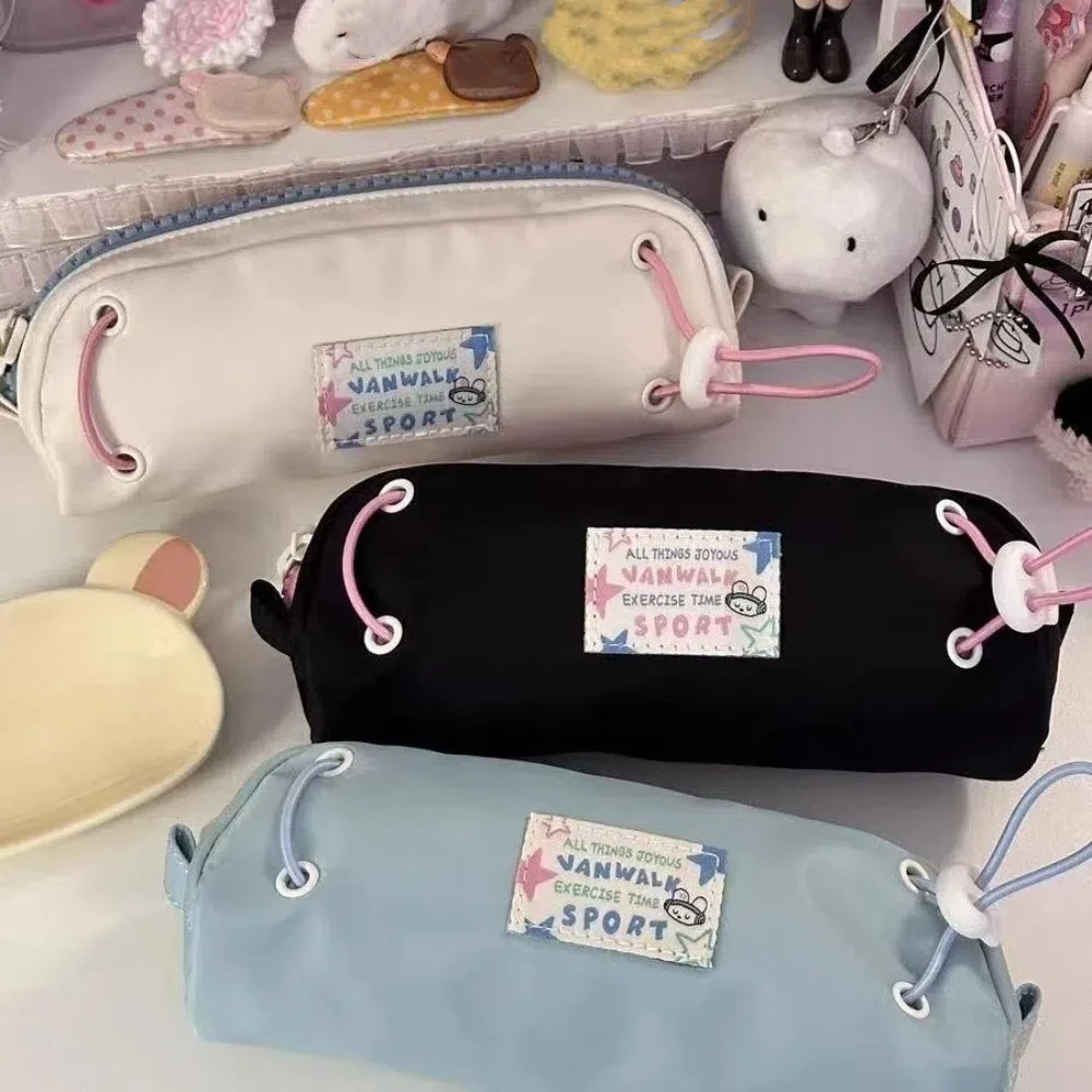 

Kawaii Large Capacity Stationery Bag Y2K Students Cartoon Pen Pouch School Supplies Drawstring Pencil Case Girls