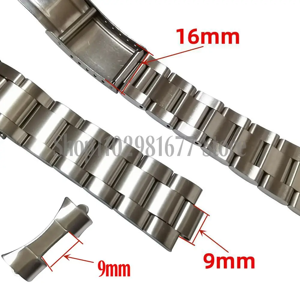 18mm 19mm 20mm 21mm 316L Stainless steel Vintage Oyster Curved End Silver Watch Straps Bands Bracelet Fit for SKX RLX Watch