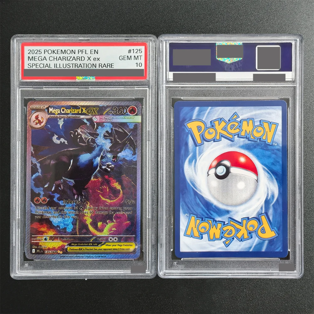 

Self Made PTCG English Mega Charizard X ex 125/094 PFL Special Illustration Rare 10Points Rating Game Collection Card Toy