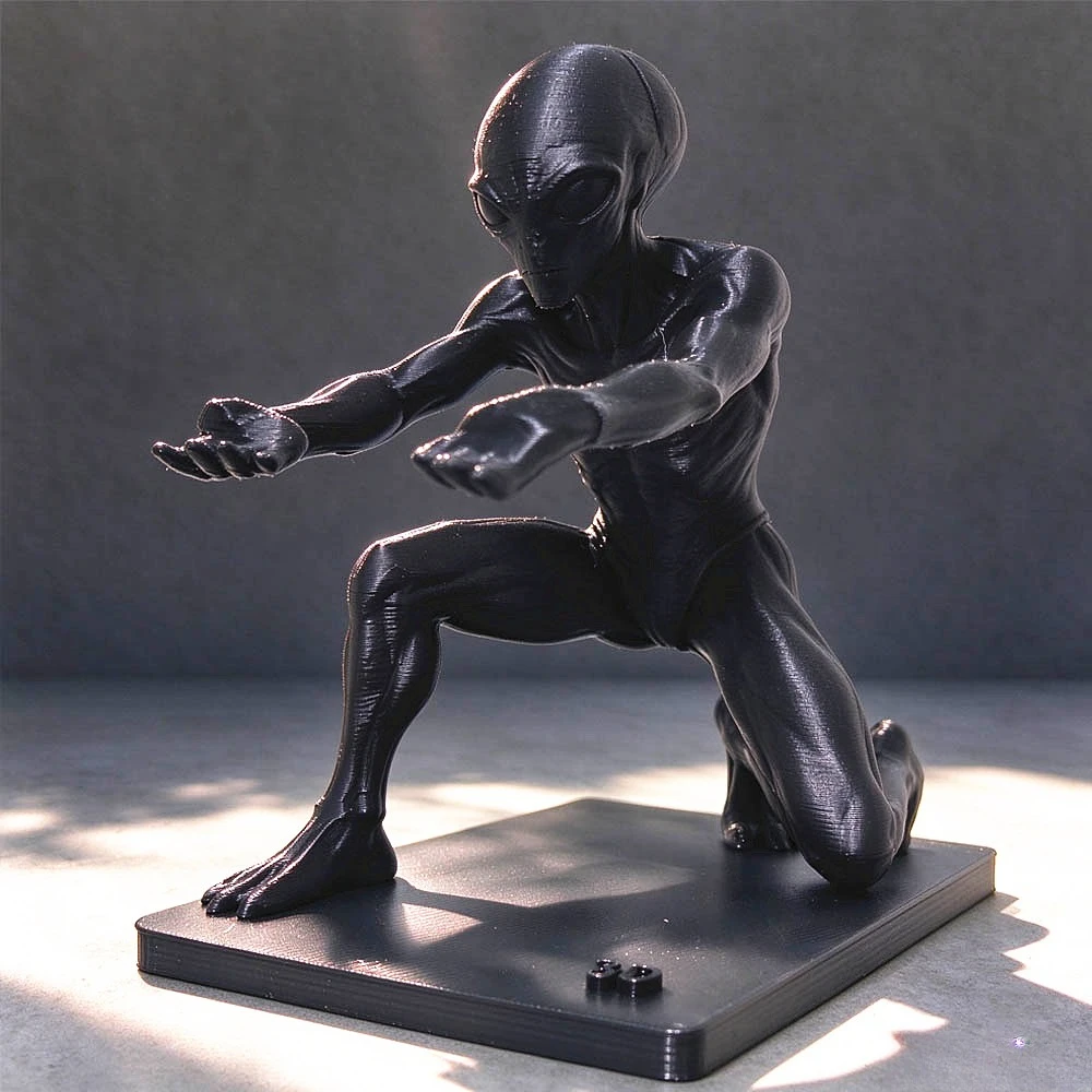 Creative 3D Printed Alien Pen Holder Desktop Organizer Sci-Fi Desk Decor Stationery Stand Office Gift Display Desktop Ornament