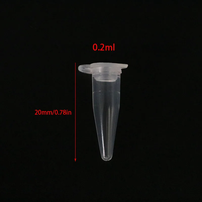 50 Mini 0.2 Ml Centrifuge Tubes Test Experiment Tubes Transparent Plastic Tube Container Science Laboratory Test Accessories Lid