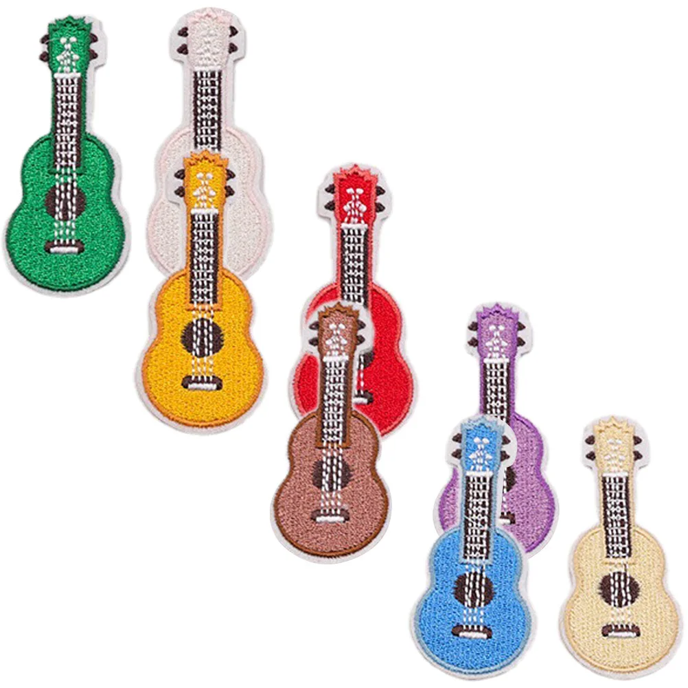 

8Pcs Clothing Patches Decor Set Guitar Appliques for Jeans Jackets Hats Bags DIY Sewing Supplies Home Tailor Shop Use