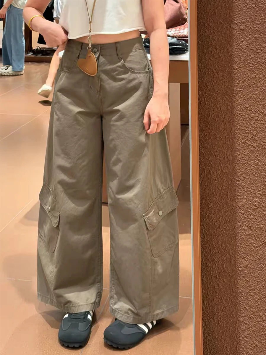 plus Size American Style Workwear Jeans Women High Waist Straight Leg Wide Leg Pants Pear Shape Body Slimming Spring Fashion