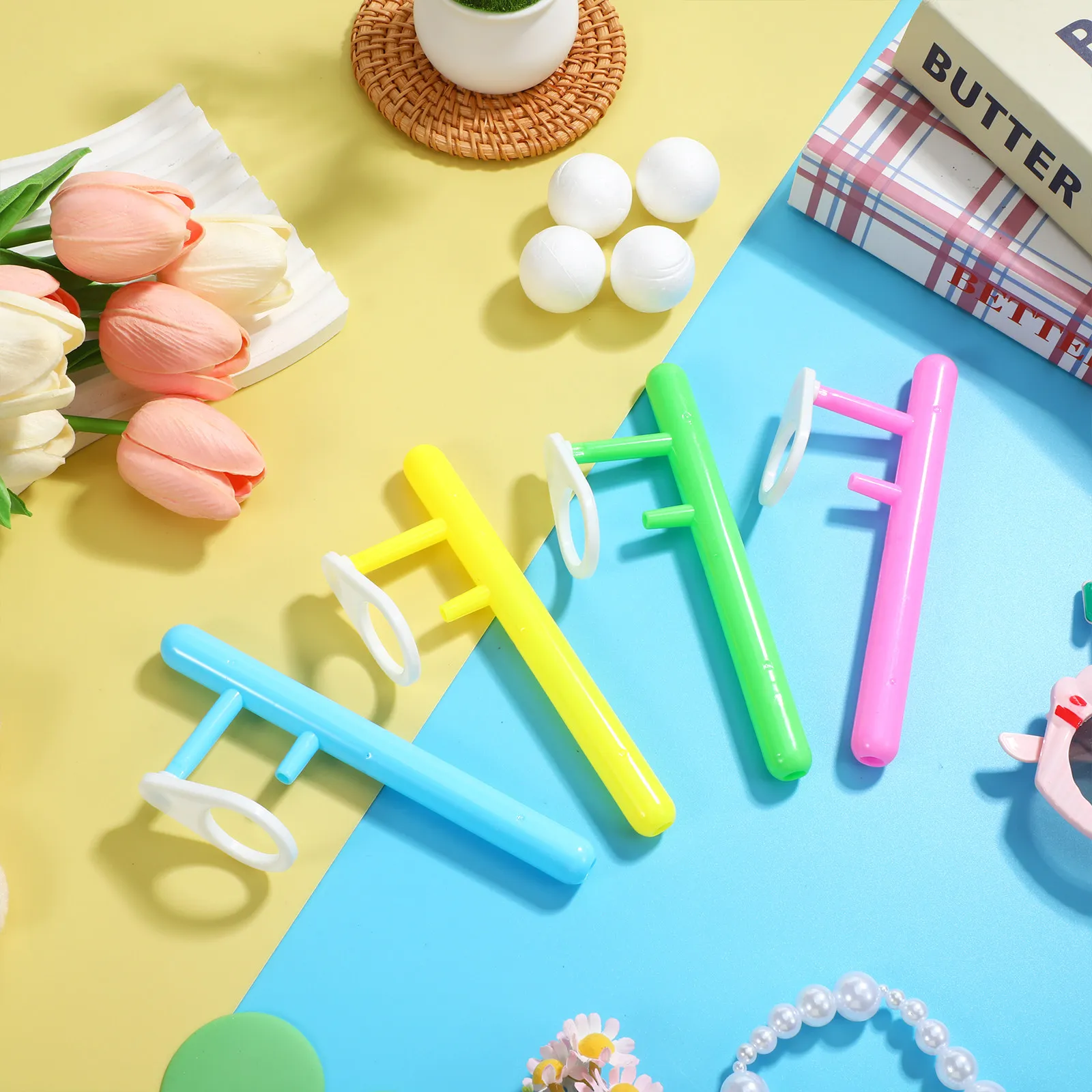 

Набор для игры в надувные шары (24 шт.): красочный балансировочный набор для игр с трубками, для дома и улицы, для семейных вечеринок, для игр в бассейне