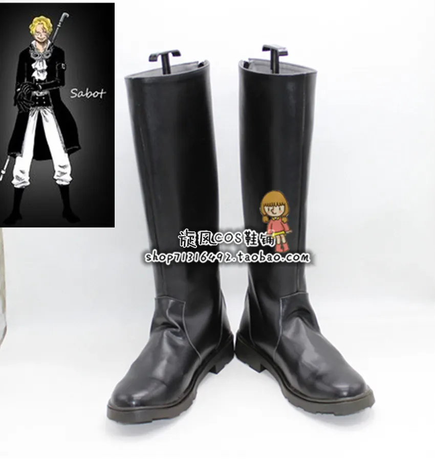 

Anime Sabo ONEPIECE Cosplay Costume Shoes Handmade Faux Leather Boots Halloween Carnival Boots