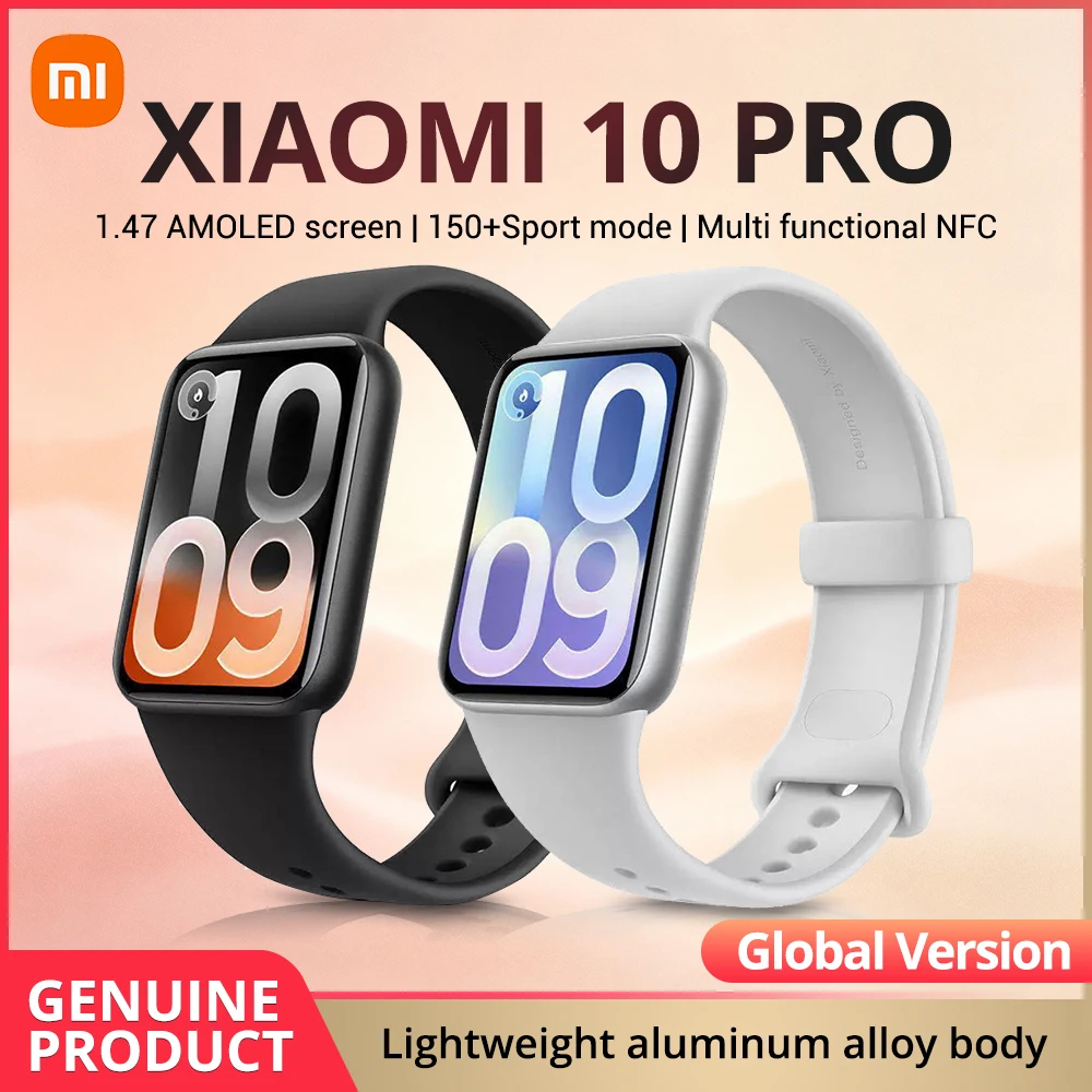 Xiaomi Band 10 Pro com Tela AMOLED de 1,74", Monitoramento de Frequência Cardíaca, Gestão de Saúde, Pulseira Inteligente Multifuncional